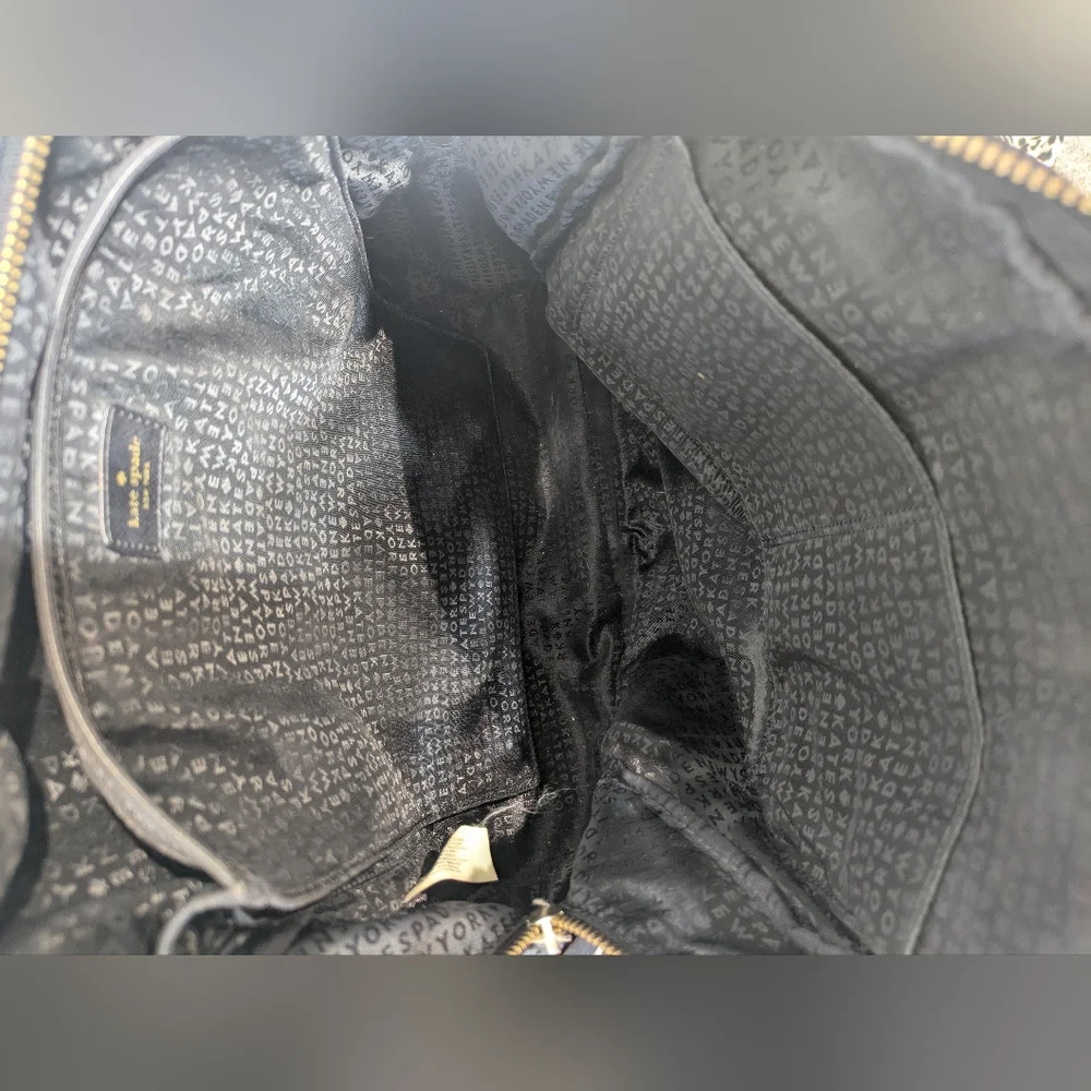 Kate Spade Black Nylon Backpack Laptop Travel Work‎ Bag
